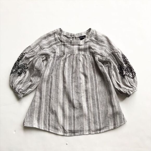 Artclass stripe embroidered sleeve dress EUC 2T - Picture 1 of 6